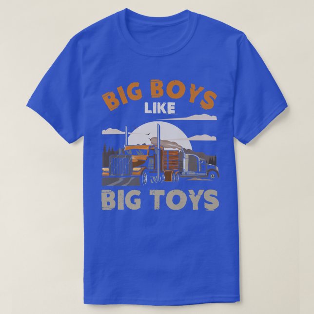 Stora bojor som Big Leksaker Trucker Lastbil Drive T Shirt (Design framsida)