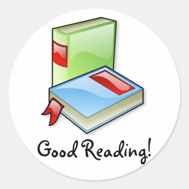 Stora Bokar Runt Klistermärke (Framsida)