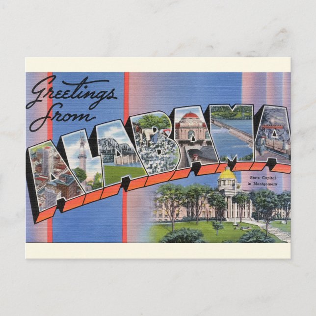 Stora Brev Hälsning från Alabama-vykort Vykort (Framsida)