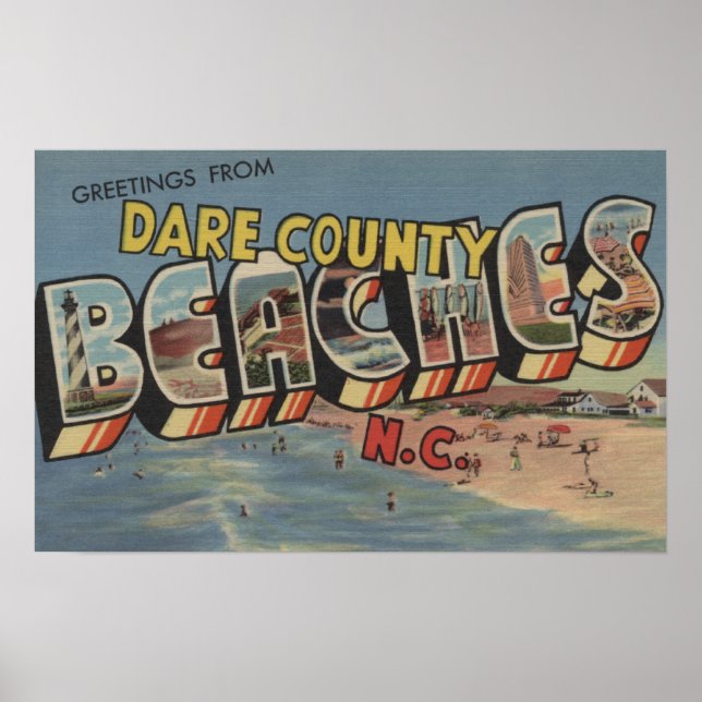Stora Brev Scenes - Dare County Beacher, NC Poster (Framsidan)