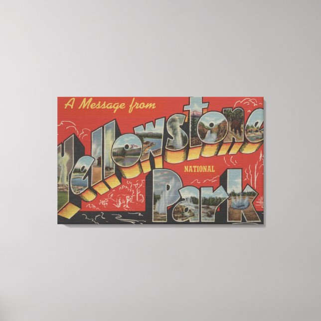 Stora Brev Scenes - Yellowstone Nat'l Park, WY Canvastryck (Framsida)