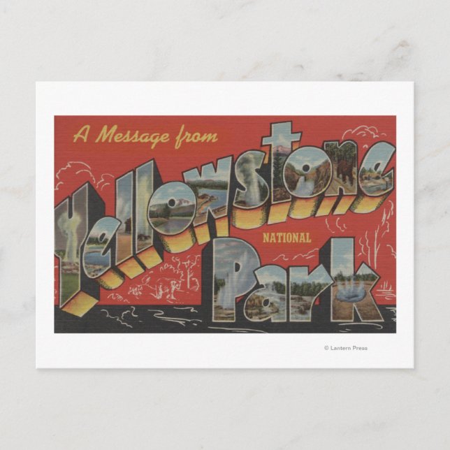 Stora Brev Scenes - Yellowstone Nat'l Park, WY Vykort (Framsida)