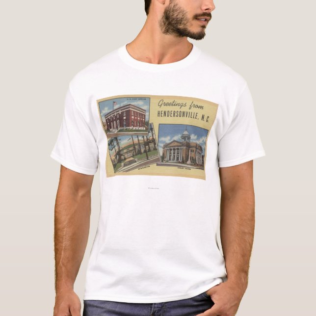Stora brevplatser - Hendersonville, NC Tee (Framsida)