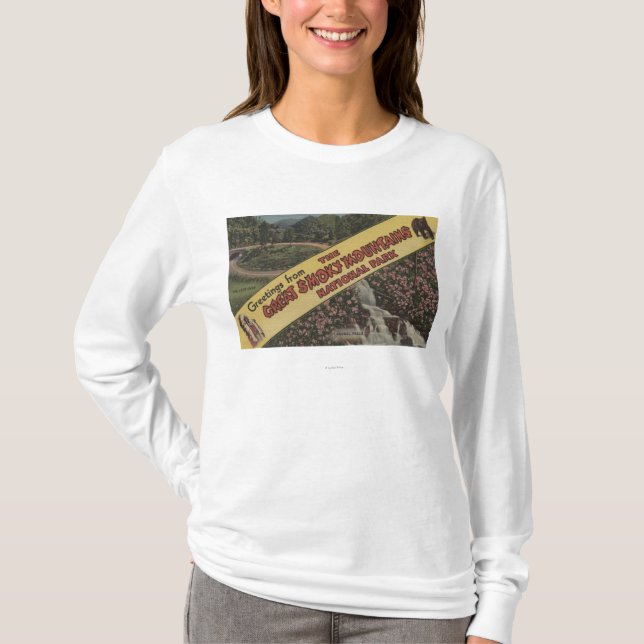 Stora brevplatser - rökiga Mts. Nationalpark TN Tee Shirt (Framsida)