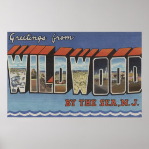 Stora brevplatser - Wildwood-Vid--Hav, NJ Poster