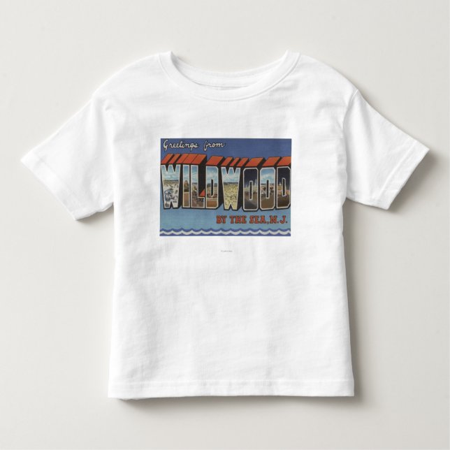 Stora brevplatser - Wildwood-Vid--Hav, NJ Tee Shirt (Framsida)