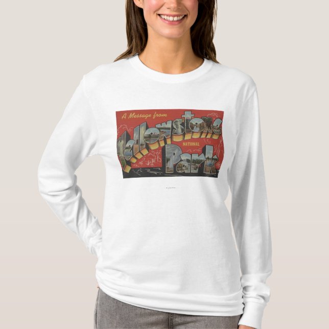 Stora brevplatser - Yellowstone nationalpark, WY T-shirt (Framsida)