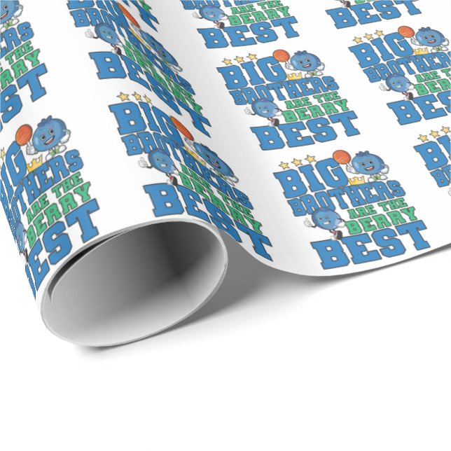 Stora bröder är de bäst - blåbärspun presentpapper (Rullad Hörn)