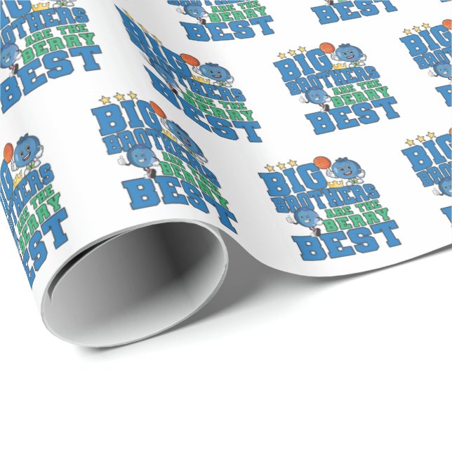 Stora bröder är de bäst - blåbärspun presentpapper (Rullad Hörn)