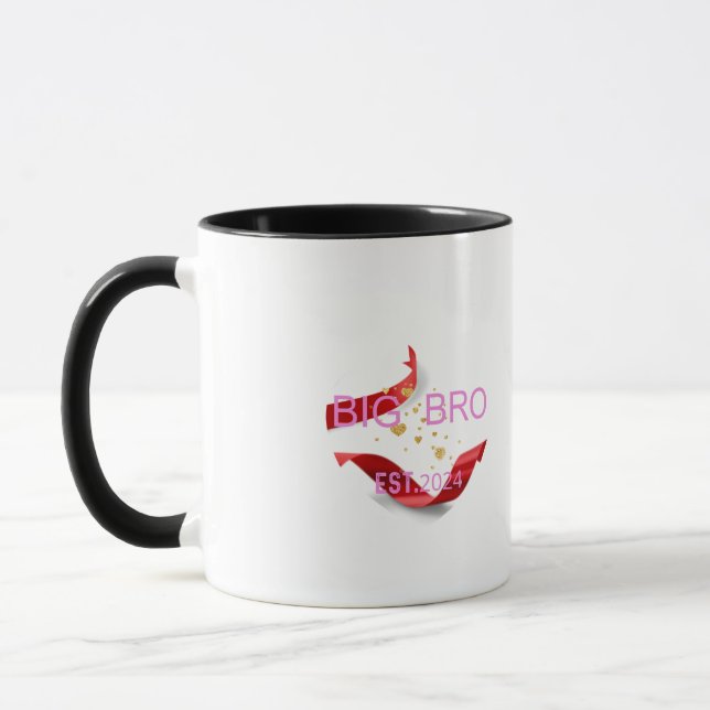 Stora broderkaffet mugg av kaffe eller hett choklo (Vänster)