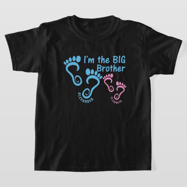 Stora Bror Lilla Syster Fotspår T Shirt (Laydown)