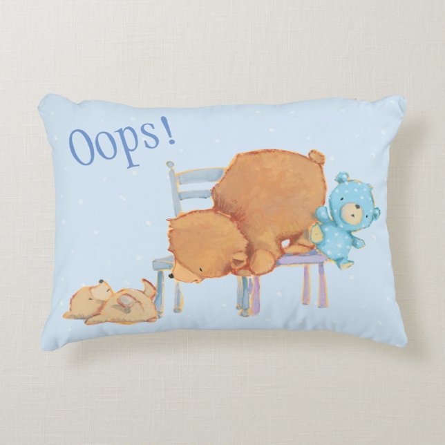 Stora bruna björn, Calico & stolar för Prydnadskudde (Framsidan)