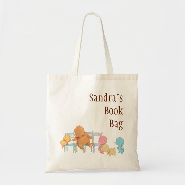 Stora bruna stolar för björn- & vänaktie fyra tygkasse (Framsidan)