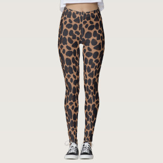 Stora brunfläckar Leopard Skriv ut djurskinn Leggings