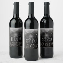 Stora bubblor Bokeh Svart God Jul