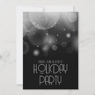 Stora bubblor Bokeh Svart Holiday Party Inbjudningar
