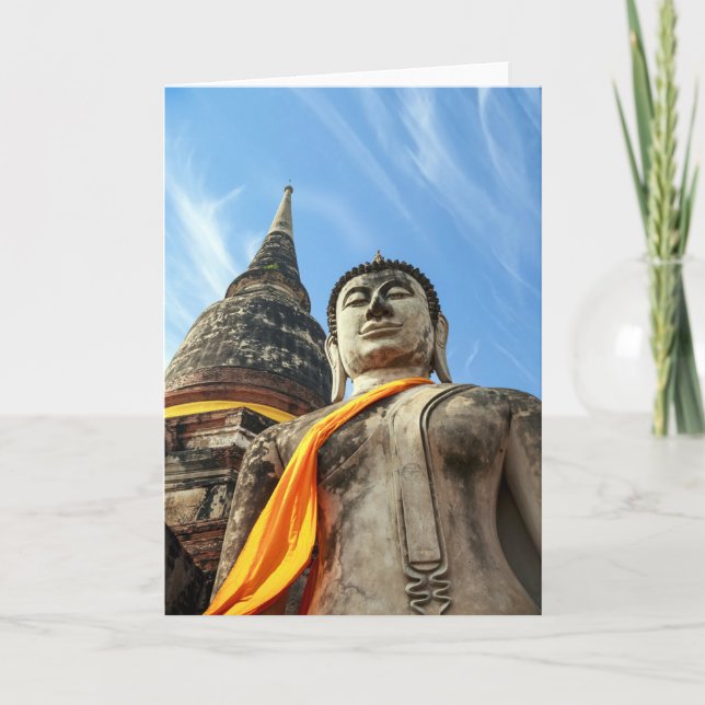 Stora Buddha i Ayutthaya, Thailand Kort (Framsida)