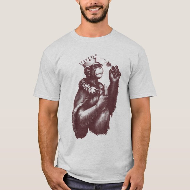 Stora Chimpin (monokromen) T-shirt (Framsida)