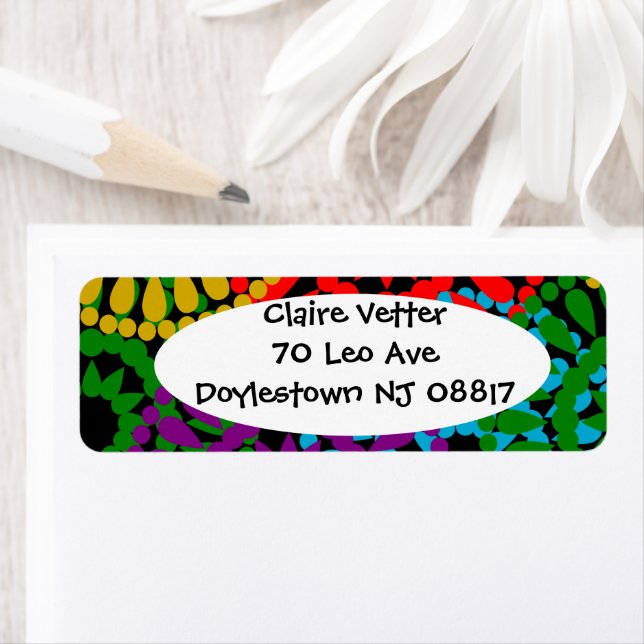 Stora cirklar returadress etikett (Insitu)