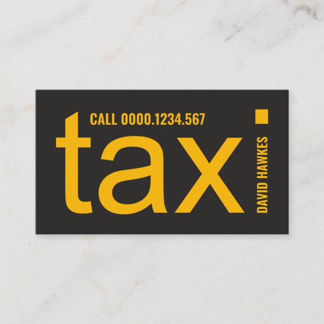 Stora djärva TAXIalfabet för speciellt Alfabet-i Visitkort (Framsida)