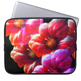Stora, djärva, vackra blommor på en elektronikpåse laptop fodral