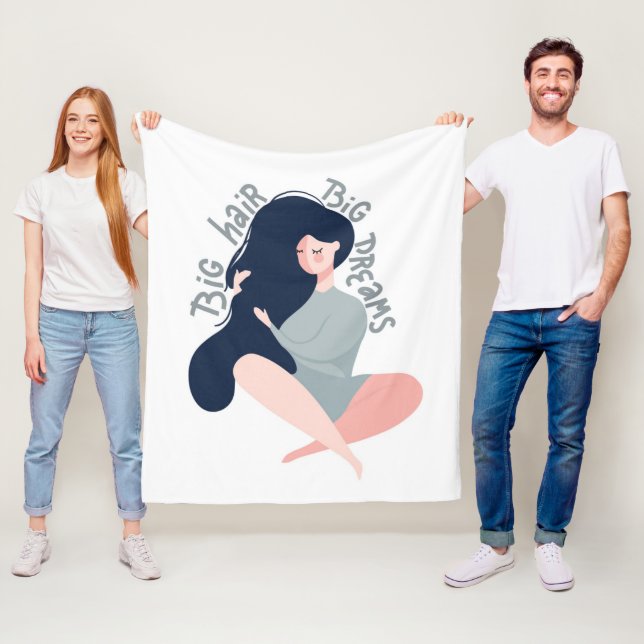 Stora drömmar för stort hår fleecefilt (På plats)
