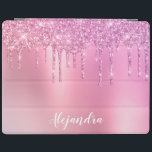 Stora droppar rosa ros guld & lila glitter iPad skydd<br><div class="desc">Den här söt ipad cover-designen har faux rosa ros guld & lila som droppar glitter metallisk struktur och elegantens kalligrafteckensnitt.</div>