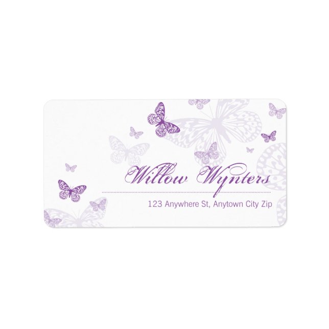 STORA ETIKETT SÄLAR: fjärilar 3 Adressetikett (Framsidan)