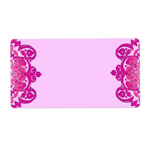 Stora etiketter för rosa blom- vintagekonst fraktsedel