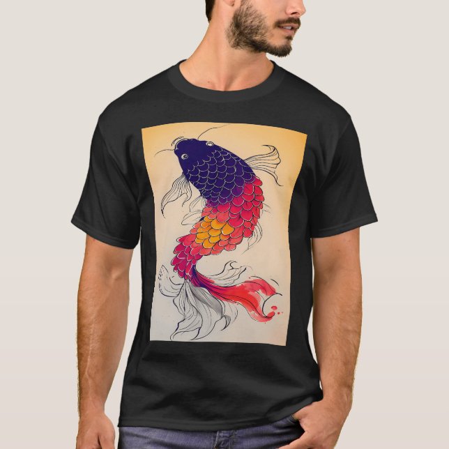 Stora färgglada fiskar t shirt (Framsida)