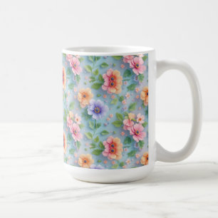 Stora färgglada pappersblommor kaffemugg