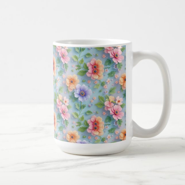 Stora färgglada pappersblommor kaffemugg (Höger)