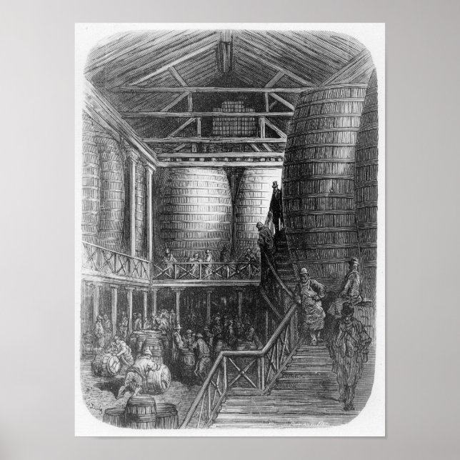 Stora fat i ett bryggeri poster (Framsidan)