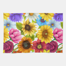 Stora, feta, botaniska färgade blommor