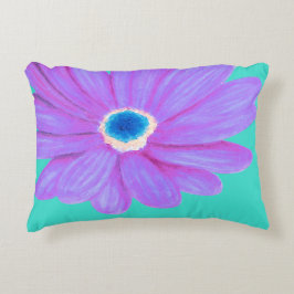 Stora, feta, violett blomma prydnadskudde