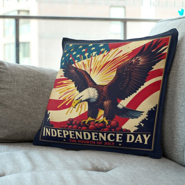 Stora Firande: Independence day Eagle Pillow Kudde (Grand Celebration: Independence Day Eagle Pillow!
I Unleash the Spirit of Freedom!)