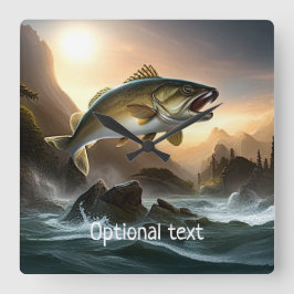 Stora fiskar i Rapider Fyrkantig Klocka
