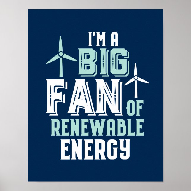 Stora Fläkt i kraftverken för förnybar energi med  Poster (Framsidan)