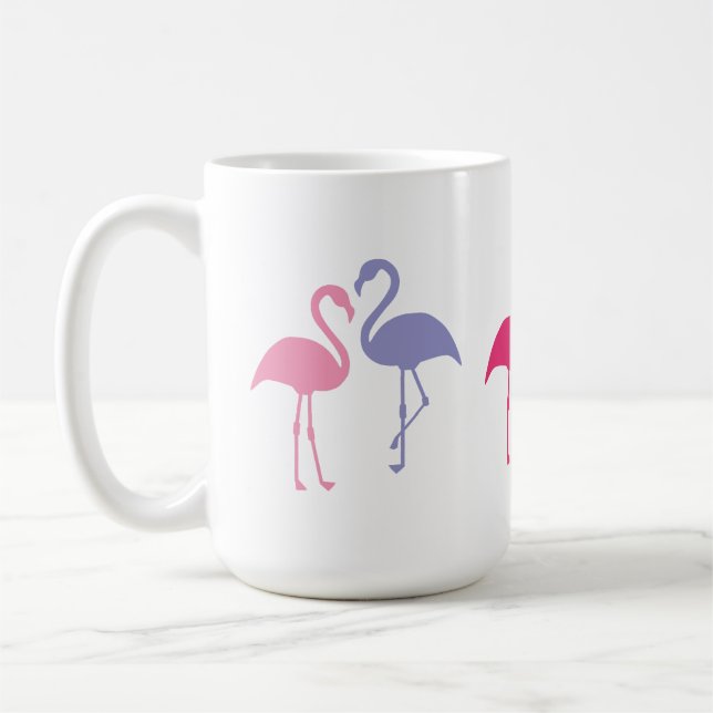 Stora Flamingo-statyer 15 oz. Mugg (Vänster)