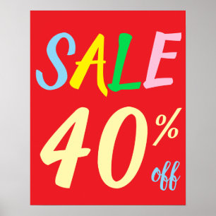 Stora försäljningsskyltar, 40 % Poster av säljbara