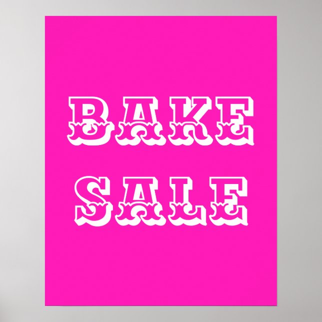 Stora försäljningsskyltar, Söt Rosa Bake Sale Post Poster (Framsidan)