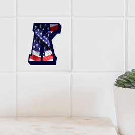 Stora fotokeramiska plattan i American Flagga (K) Kakelplatta