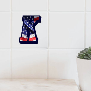Stora fotokeramiska plattan i American Flagga (K) Kakelplatta