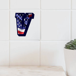 Stora fotokeramiska plattan i amerikanska Flagga " Kakelplatta