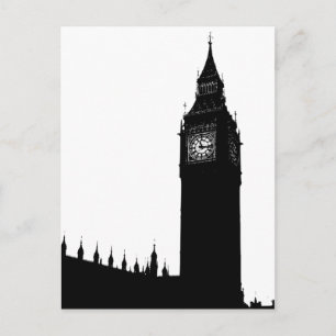Stora grafisk Ben London England silhouette Vykort