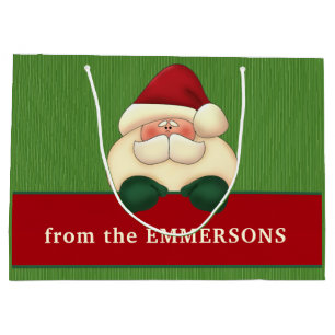 STORA Grönten Rand med Red Santa Anpassningsbar