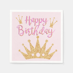 Stora Guld Glitter och Gnistra Krona Pappersservett