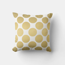 Stora Guld Polka dots Mönster White Kudde