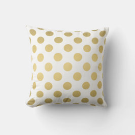 Stora Guld Polka dots Mönster White Kudde