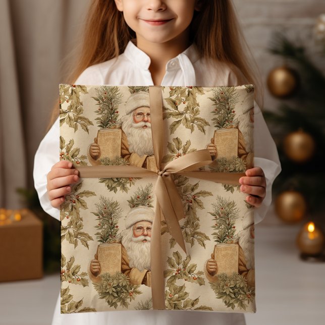 Stora Guld-tomten med Bok som Pappert skrotning Presentpapper (Skapare uppladdad)